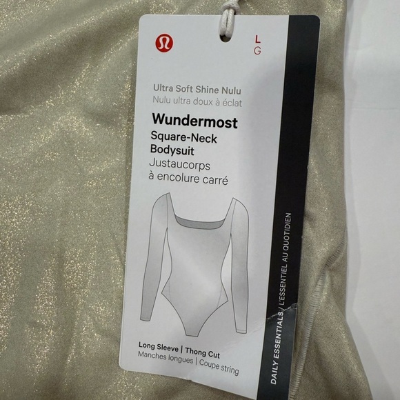 Lululemon Ultra Soft Shine Nulu Wundermost Square Neck Bodysuit Size L NWT - Picture 12 of 17